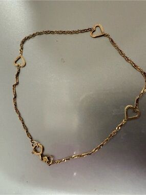 Delicate Gold Heart Chain Necklace by